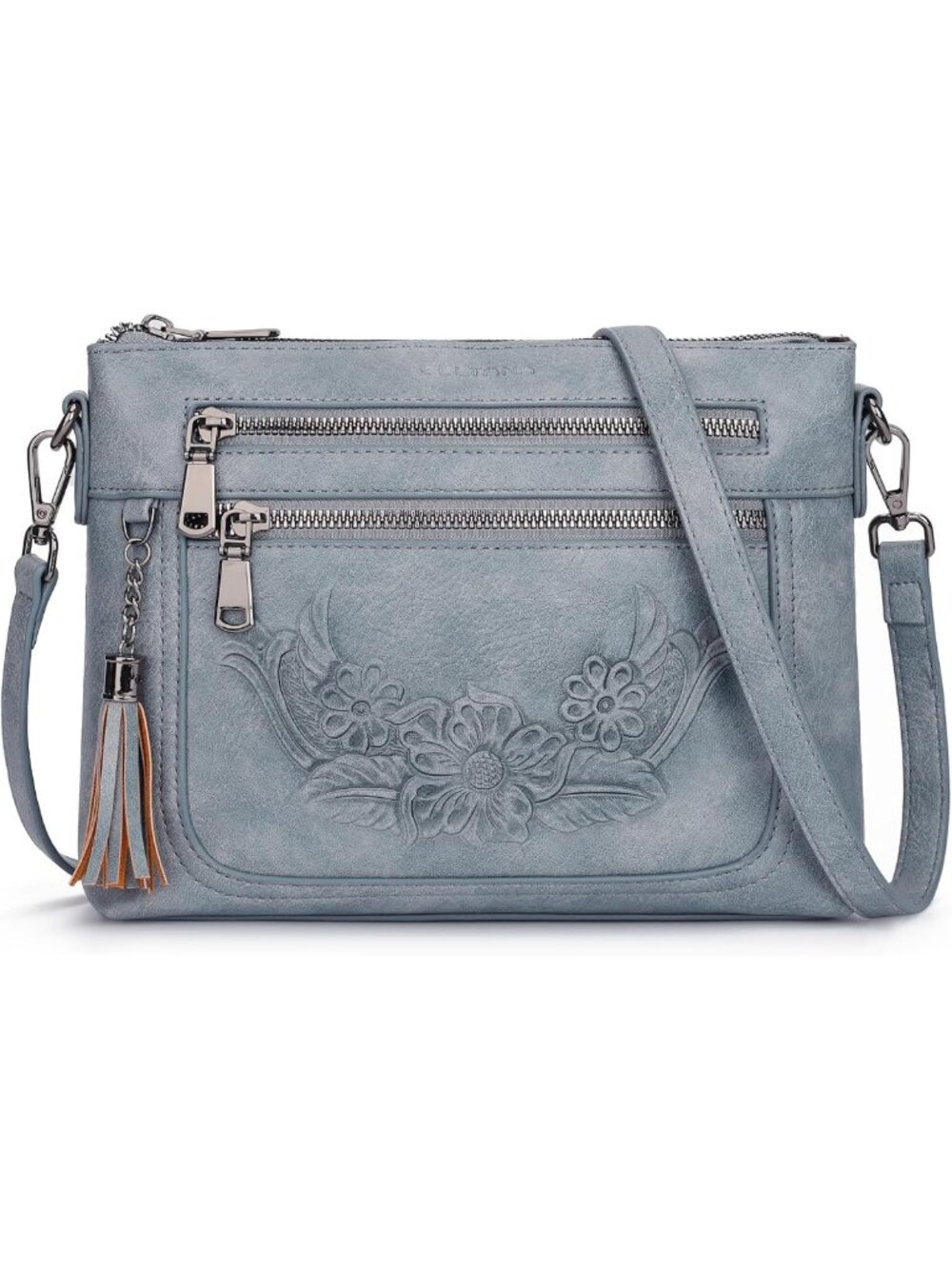 Stylish Small Vegan Leather Crossbody Bag for Women, Multi-Pocket Shoulder Purse
